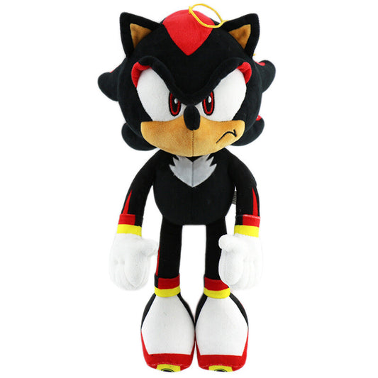 (Black) Sonic The Hedgehog Plush Toys Knuckles Shadow Tails Cartoon Stuffed Doll Gift
