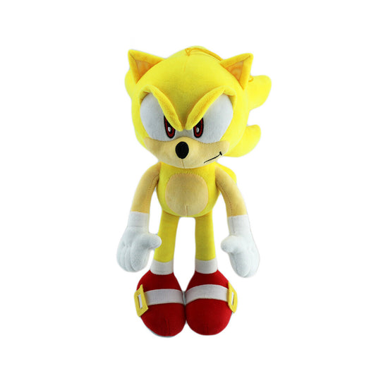 (Yellow) Sonic The Hedgehog Plush Toys Knuckles Shadow Tails Cartoon Stuffed Doll Gift