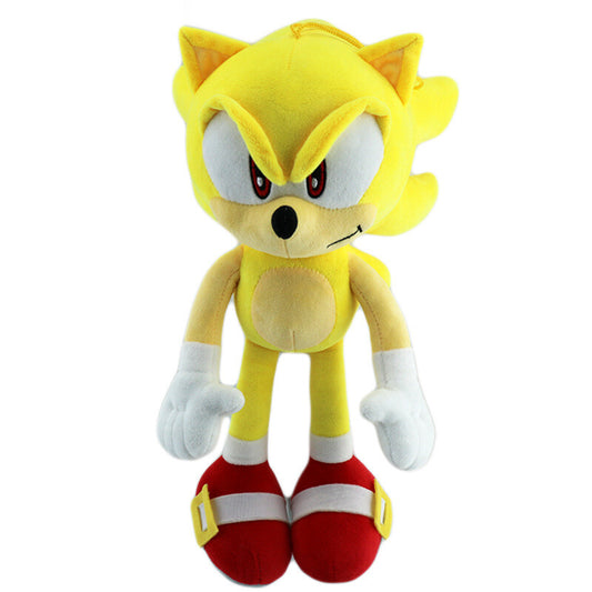 (Yellow) Sonic The Hedgehog Plush Toys Knuckles Shadow Tails Cartoon Stuffed Doll Gift